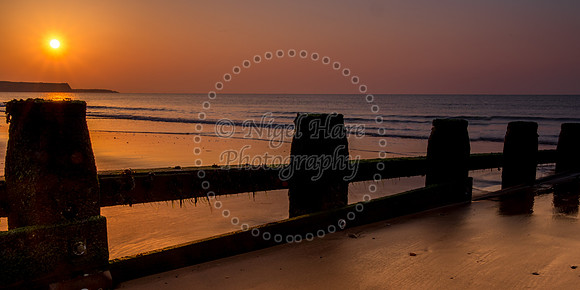Sunrise over the groynes